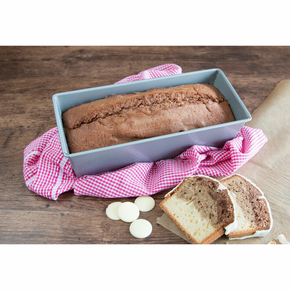 Städter We Love Baking loaf pan, cake pan, baking pan, cake pan, metal, silver, 20 x 10.5 cm / H 7 cm, 661585