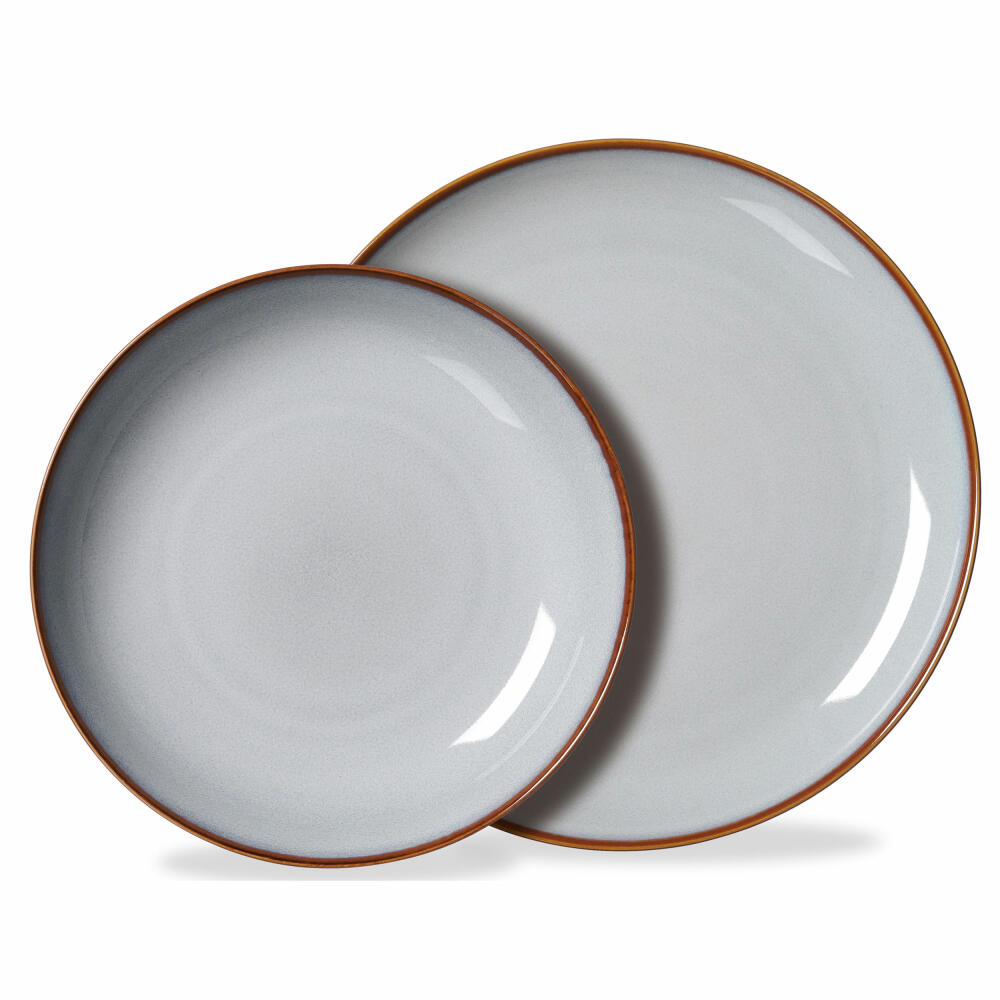 Ritzenhoff & Breker dining set Portofino, 8-piece, dinner service, tableware set, service, stoneware, grey, 420159