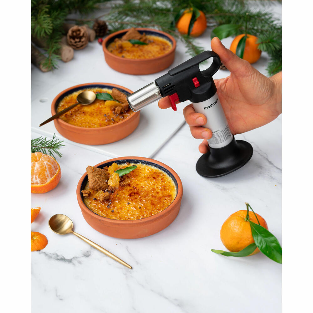 Mastrad Crème Brûlée Geschenkset 5-tlg., Küchenbrenner mit 4 Schälchen, Terracotta, F46167
