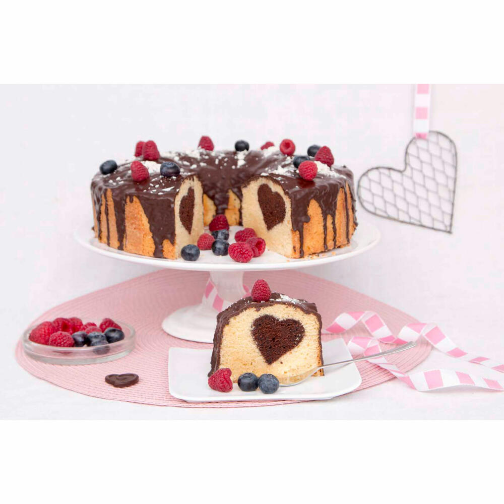 Städter We Love Baking Springform, mit Flach- und Rohrboden, Backform, Kuchenform, Kuchenbackform, Metall, Silber, Ø 26 cm, 661332