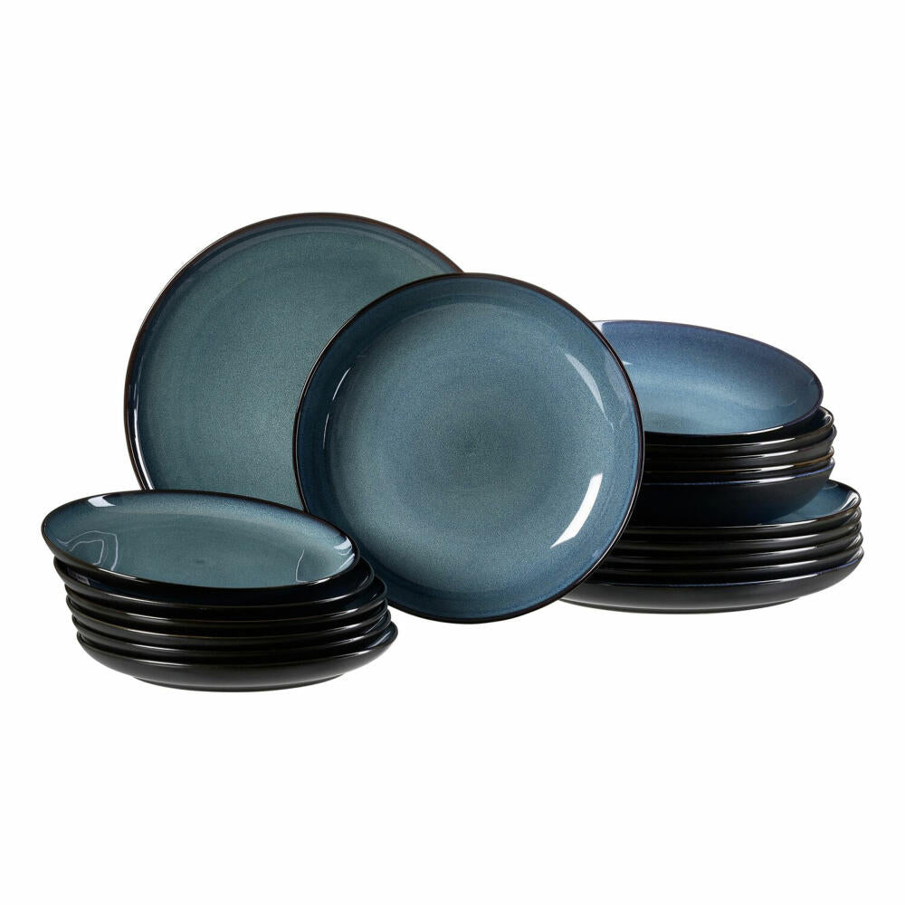 Ritzenhoff & Breker Bali dinner service, 18-piece, tableware set, service, stoneware, blue, 319422