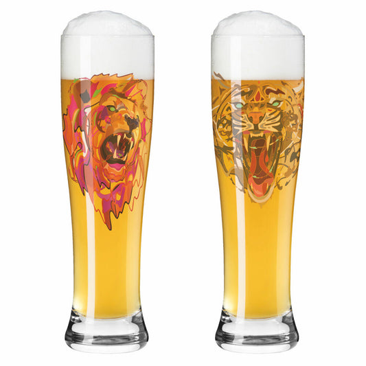 Ritzenhoff Brauchzeit Weizen 021 022 F24, set of 2, Justin Maller, wheat beer glass, glass, 646 ml, 3481011