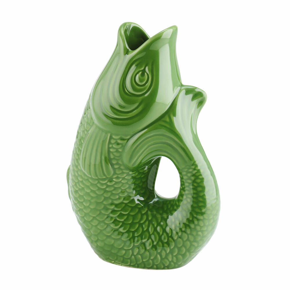 Gift Company Vase Monsieur Carafon L, decorative vase in fish shape, stoneware, Green Bay, 31cm, 1087405008