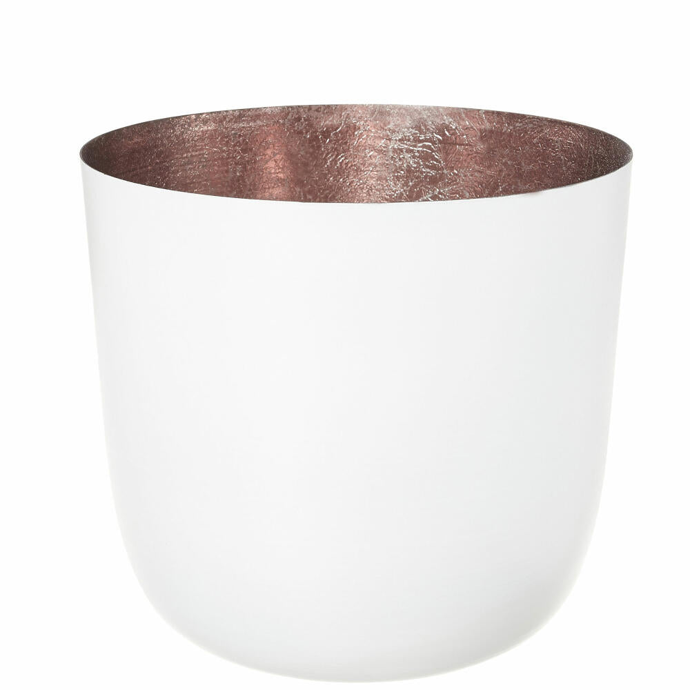 Gift Company Windlicht Madras L, Teelichthalter, Kerzenhalter, Eisen, Weiß / Rose, H 13 cm, 76676