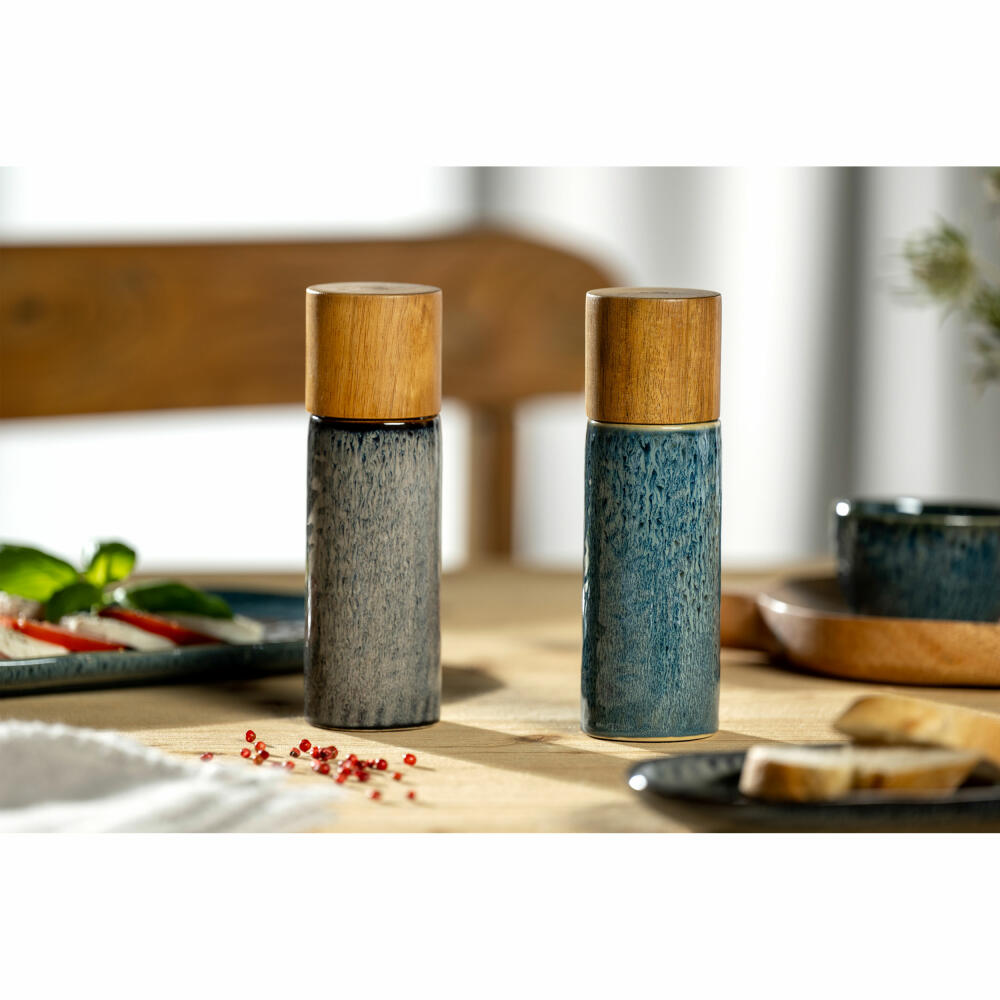 Leonardo spice mill Matera, salt mill, pepper mill, ceramic grinder, anthracite, H 17.3 cm, 025439