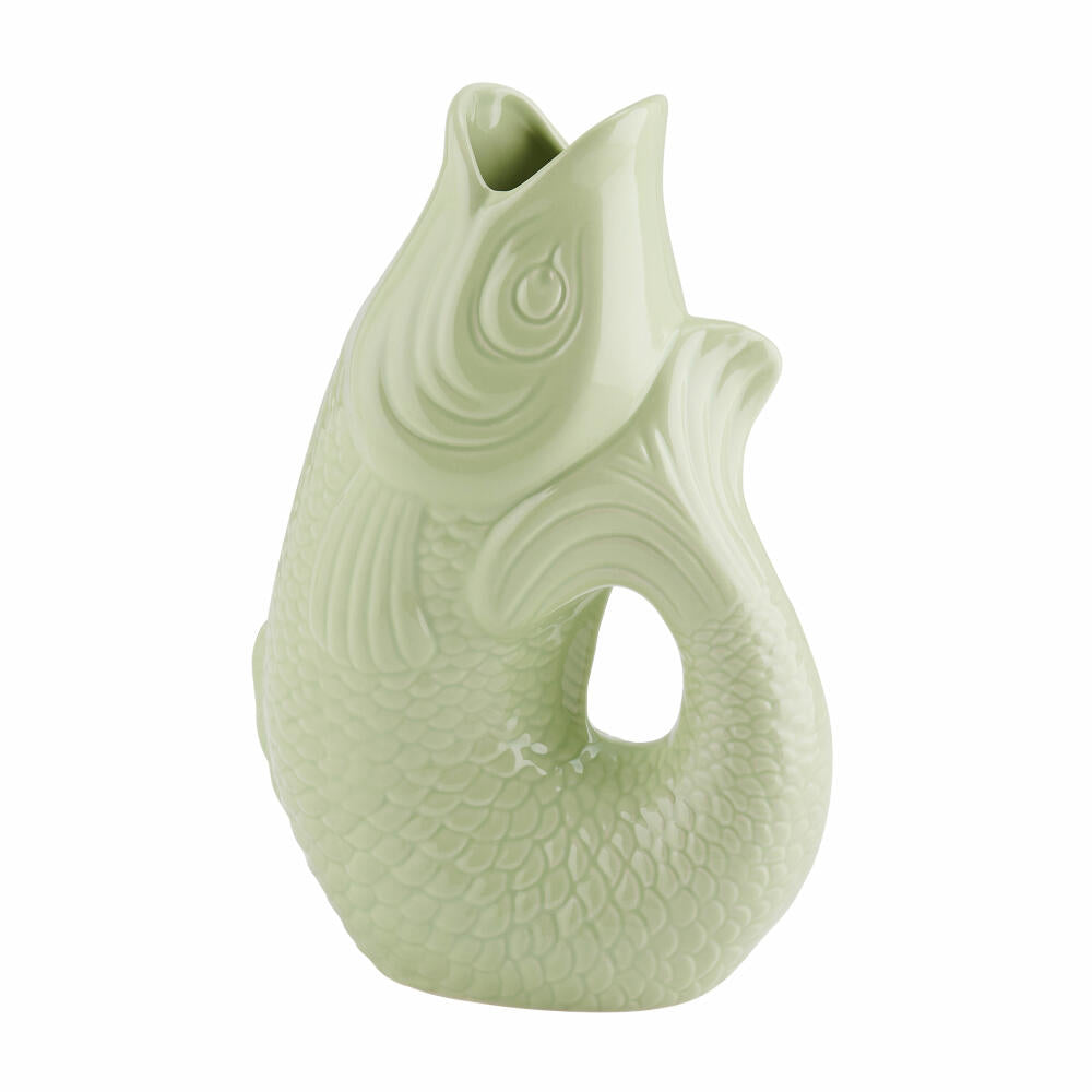 Gift Company Vase Monsieur Carafon L, Dekovase in Fisch-Form, Steingut, Seafoam, 31cm, 1087405043