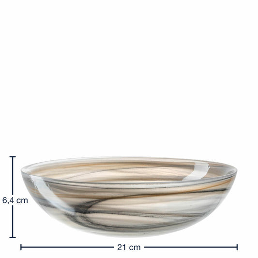 Leonardo Bowl Alabastro, Bowl, Decorative Bowl, Glass, Beige / Black, Ø 21 cm, 026787