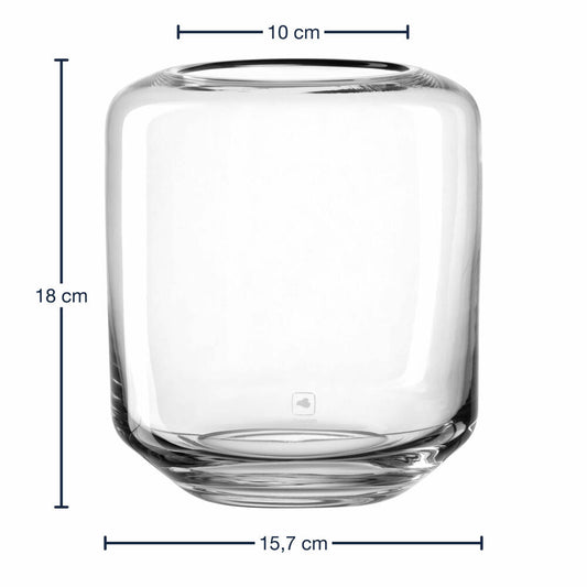 Leonardo Windlicht Milano, Kerzenständer, Kerzenhalter, Kalk-Natron-Glas, H 18 cm, 034155