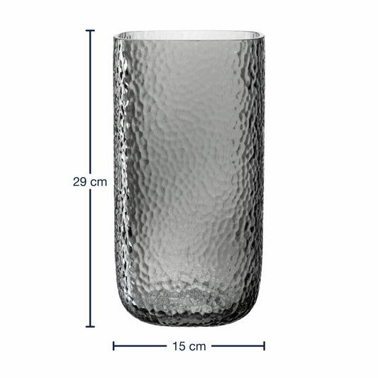 Leonardo Vase Martello, decorative vase, flower vase, glass, gray, H 29 cm, 033198