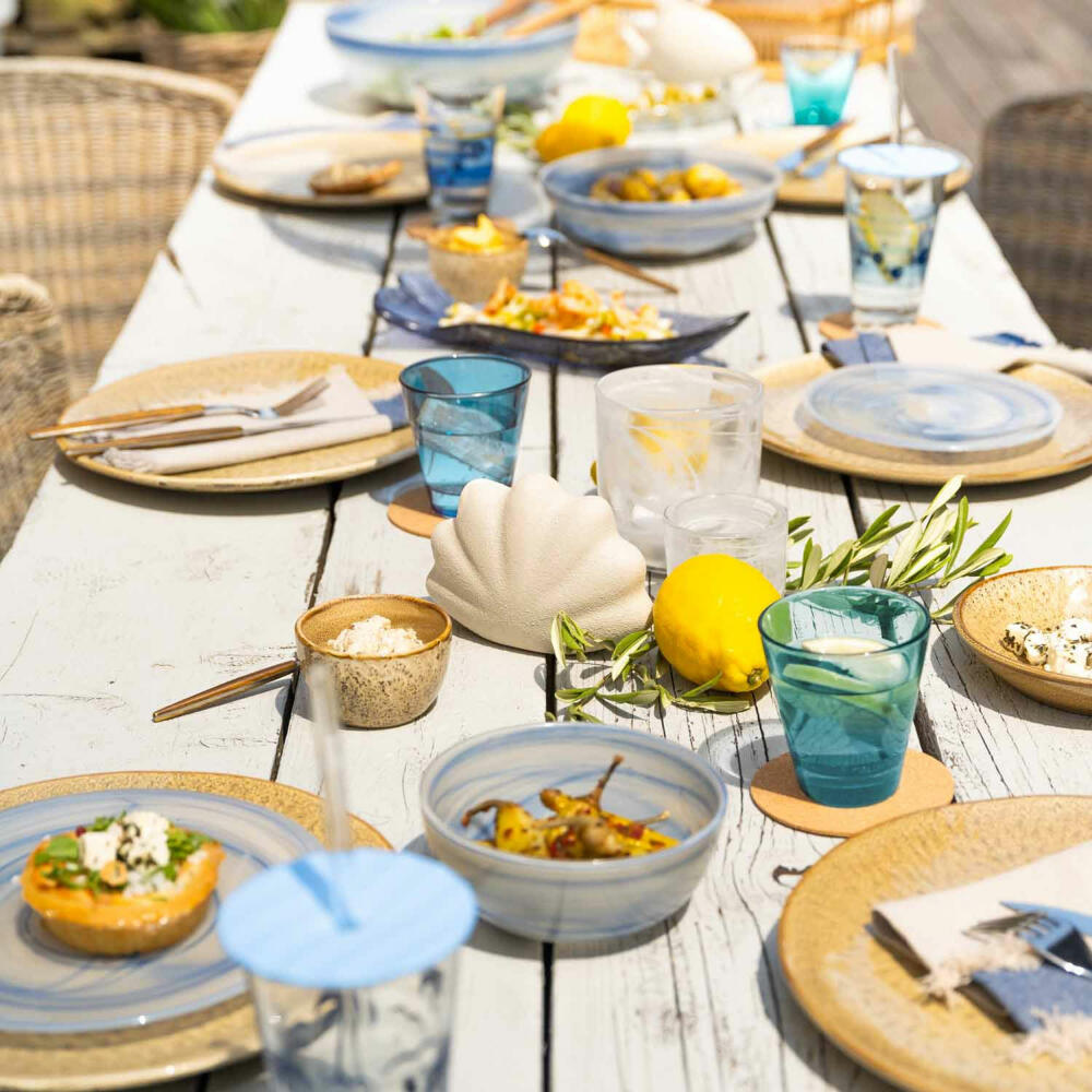 Leonardo table light Salerno, tealight holder, lantern, candle holder, soda-lime glass, white, H 7 cm, 053341