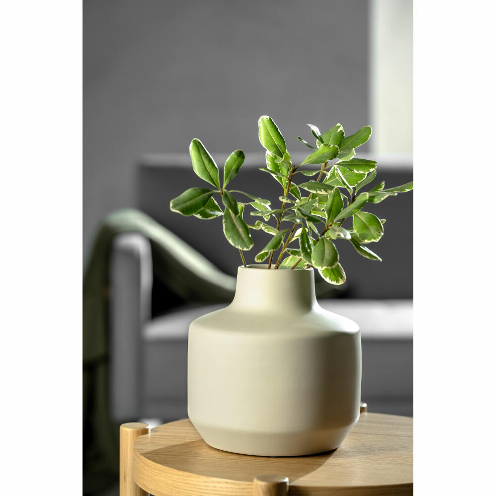 Leonardo Keramikvase Milano, Vase, Blumenvase, Dekovase, Keramik, Creme, H 21.5 cm, 026820