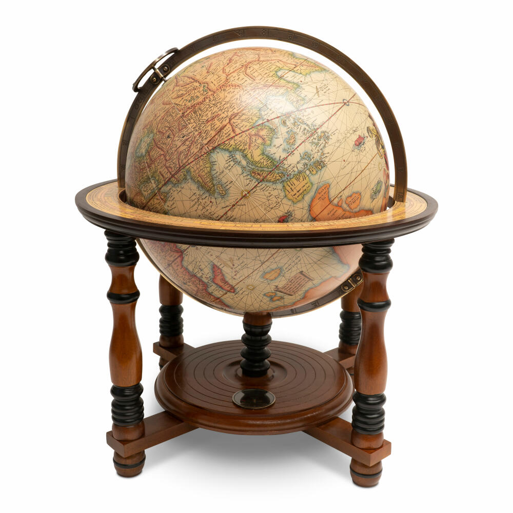 Authentic Models Globus Terrestrial Table Globe Large, Deko-Weltkugel, Akazienholz / Kunststoff / Papier, GL025