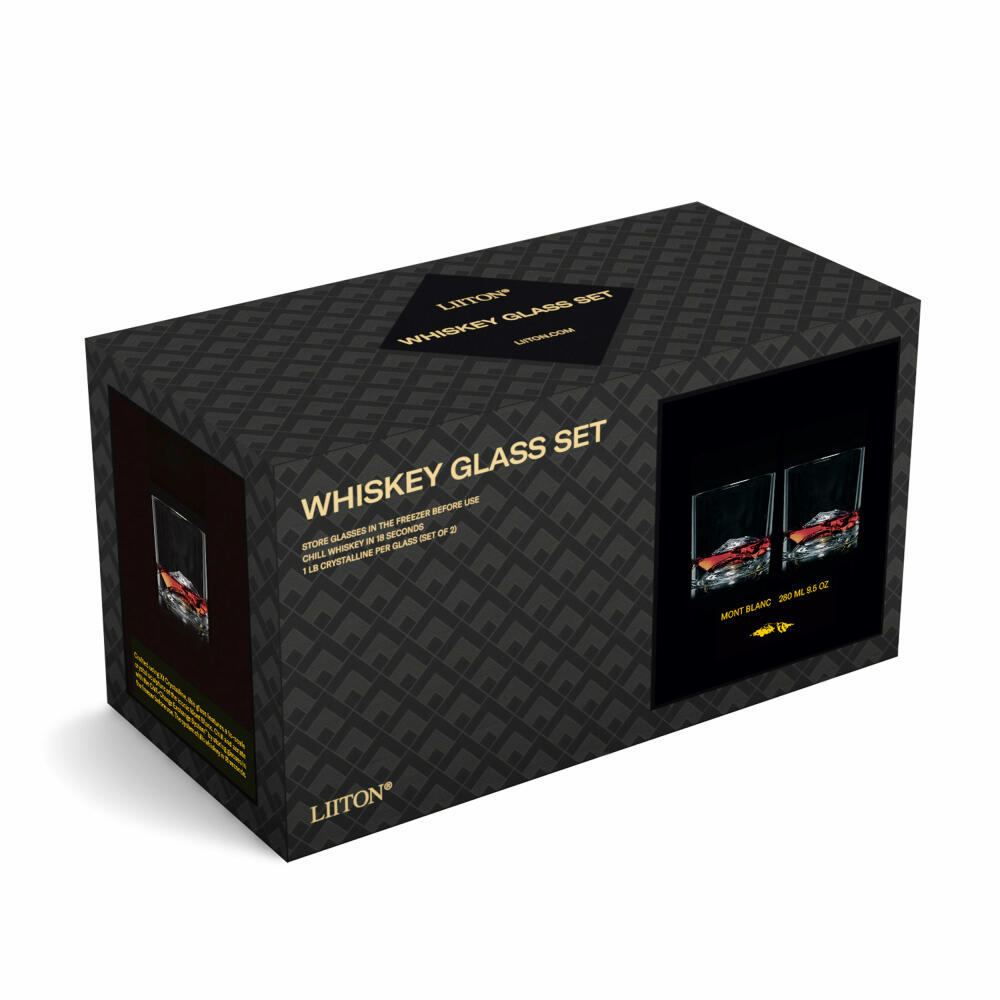 Liiton Mt. Blanc whiskey glasses, set of 2, whiskey glass, whiskey glass, tumbler, crystal glass, 280 ml, L60100
