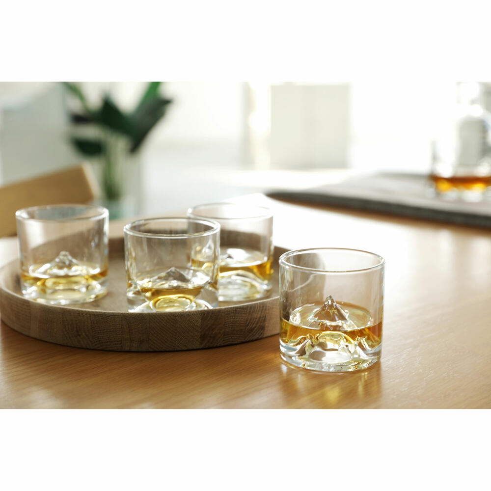 Liiton The Peaks Whiskey Glasses, Set of 4, Whiskey Glass, Whiskey Glass, Tumbler, Crystal Glass, 230 ml, L20800