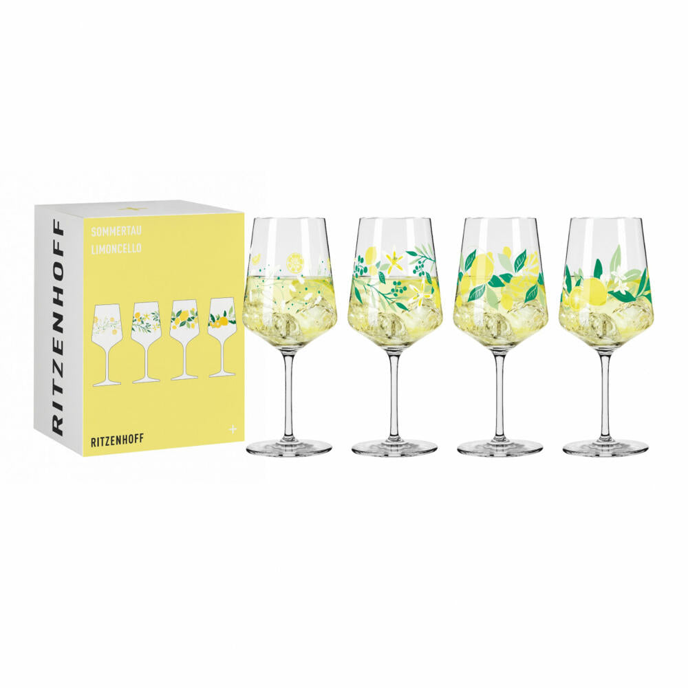 Ritzenhoff Limoncelloglas 4er Set Sommertau, Kristallglas, 544 ml, R-6041004