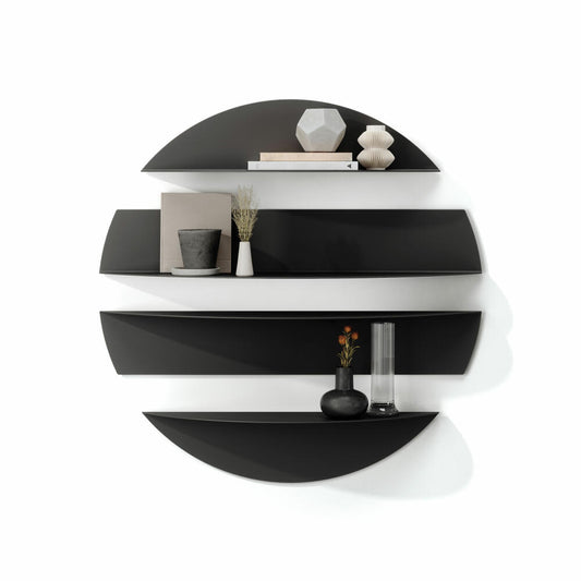 Umbra Wandregal Solis 4-tlg., Regal mit 4 separaten Ablageelementen, Stahl, Schwarz, 1018194-040