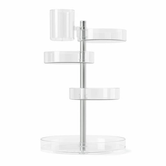 Umbra Cosmetic Organizer Pirouette, Make-Up Stand, Plastic, Steel, Transparent, Nickel, 35 cm, 1015097-239