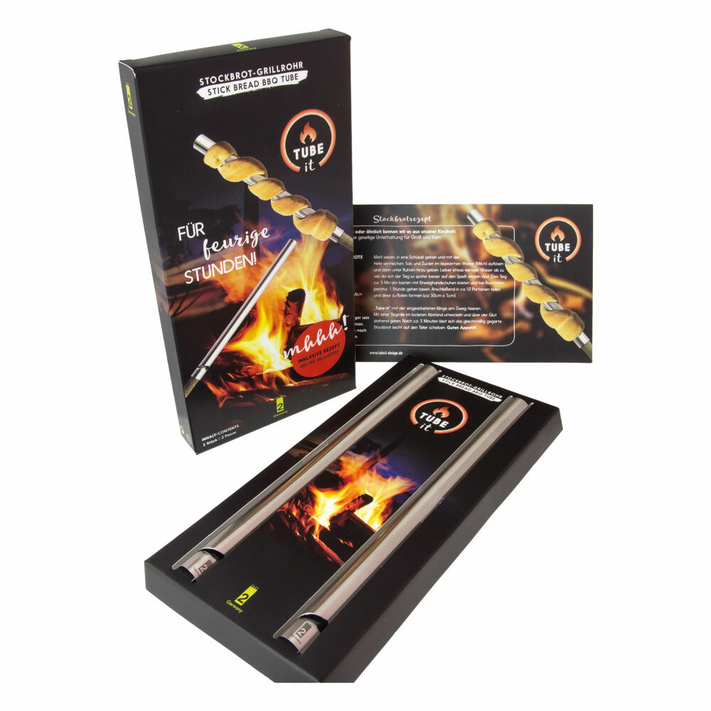 Take2 Tube It Stockbrot-Grillrohr, 2er Set, Grill Rohr, Stockbrotspieß, Grillspieß, Grillzubehör, 20161