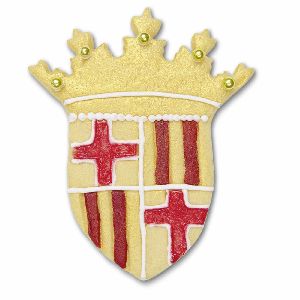 Städter Präge-Ausstecher Barcelona Wappen, Ausstechform, Plätzchenform, Keks, Plätzchen, Edelstahl, 9 cm, 199187