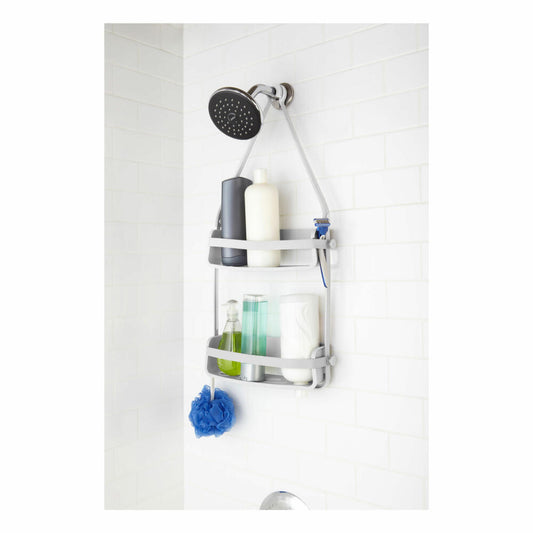 Umbra Flex shower shelf, shower shelf, shower shelf, shower valet, plastic / rubber, white, 32 cm, 023460-660