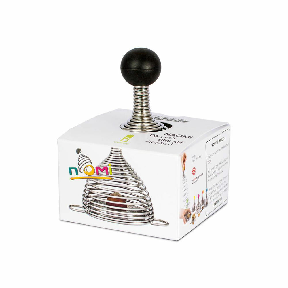 Take2 Naomi Nutcracker, Nut Opener, Nut Cracker, Walnut Cracker, Spring Cracker, Silicone Ball Black, 20121