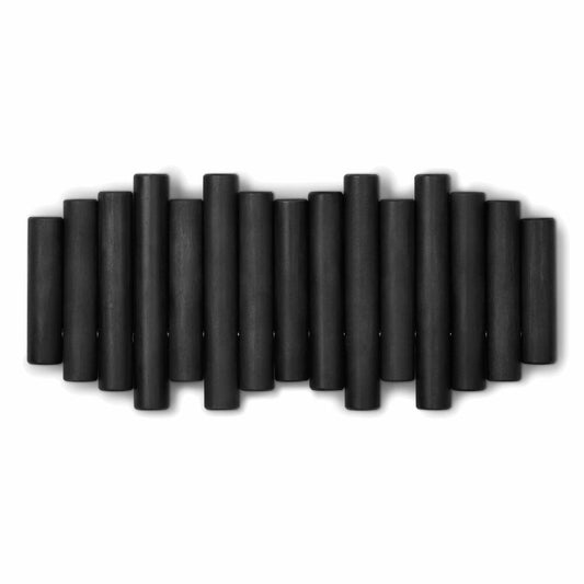 Umbra Garderobenleiste Picket, mit 5 Garderobenhaken, Wanddeko, Garderobe, Kiefernholz, Schwarz, 1011471-040