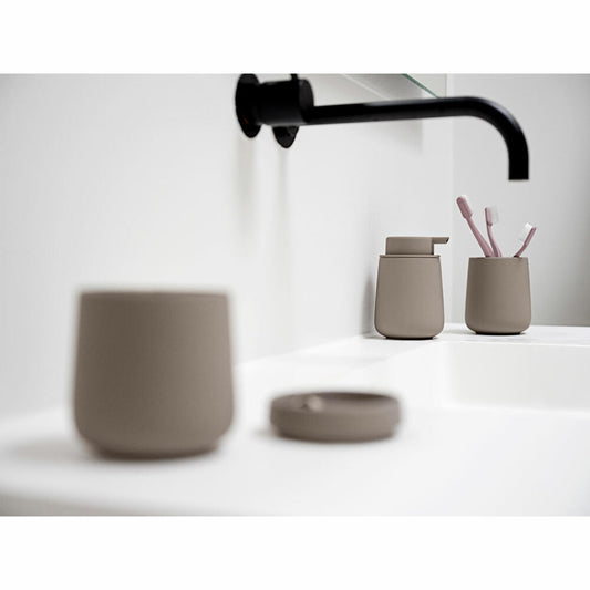 Zone Denmark Zahnbürstenbecher Nova One, Zahnputzbecher, Steinzeug, Taupe, H 10 cm, 28087