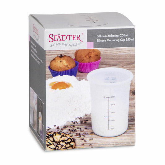 Städter Messbecher, Messkanne, Maßbecher, Mess Becher, Messbehälter, Silikon, 250 ml, 853201