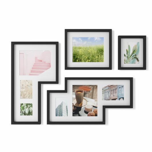 Umbra picture frame set Mingle Gallery 4-piece, photo frame, plastic, MDF, black, 70 x 39 cm, 1015592-1106