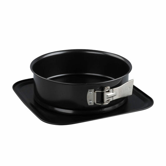 Zenker Springform Bake, Click & Go round with transport cover, baking pan, cake pan, sheet steel, black, sparkling green, transparent, 24 cm, 7906