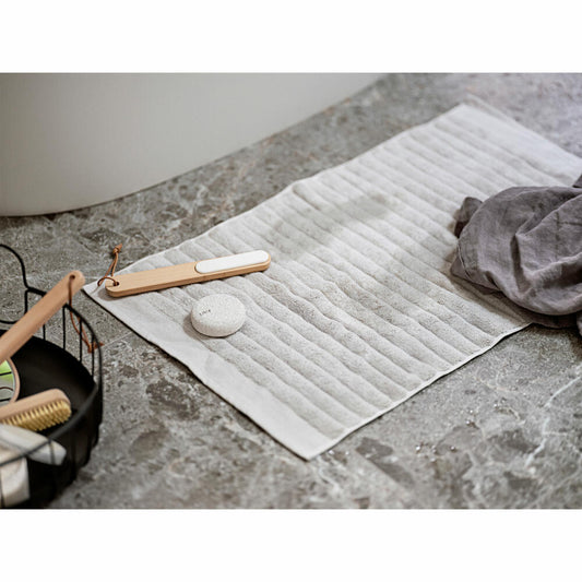 Zone Denmark Badematte Inu, Badteppich, Badvorleger, Duschvorleger, Baumwolle, Soft Grey, 80 x 50 cm, 28253