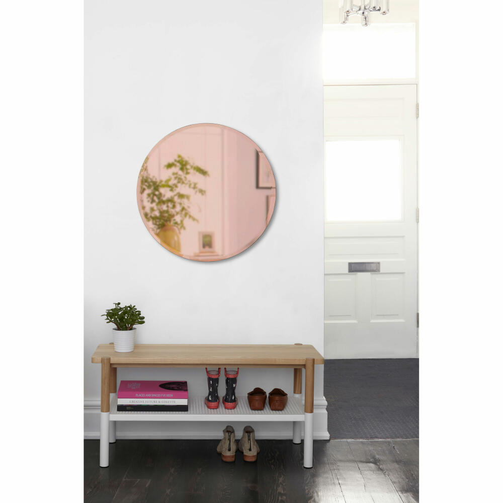Umbra Bevy wall mirror, hallway mirror, mirror, make-up mirror, cosmetic mirror, Ø 91 cm, copper, glass, 1013719-880