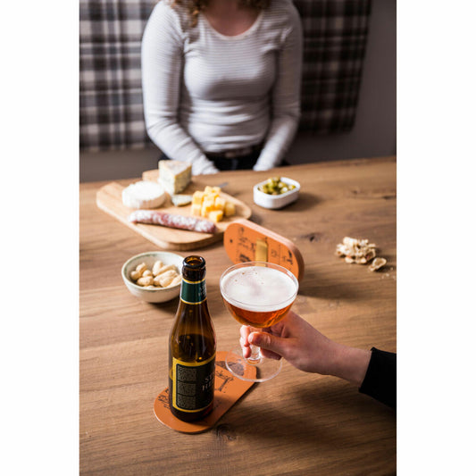 Vacu Vin 2-fach Untersetzer für Flasche und Glas 6er Set, Coaster, Getränkeunterlage, Pressleder, Braun, 18555606