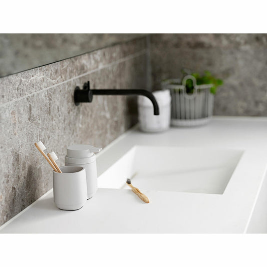 Zone Denmark Zahnbürstenbecher Time, Zahnputzbecher, Beton, Soft Grey, H 9.8 cm, 28125