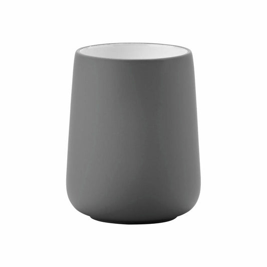 Zone Denmark Zahnbürstenbecher Nova, Zahnputzbecher, Porzellan, Grey, H 10 cm, 330106