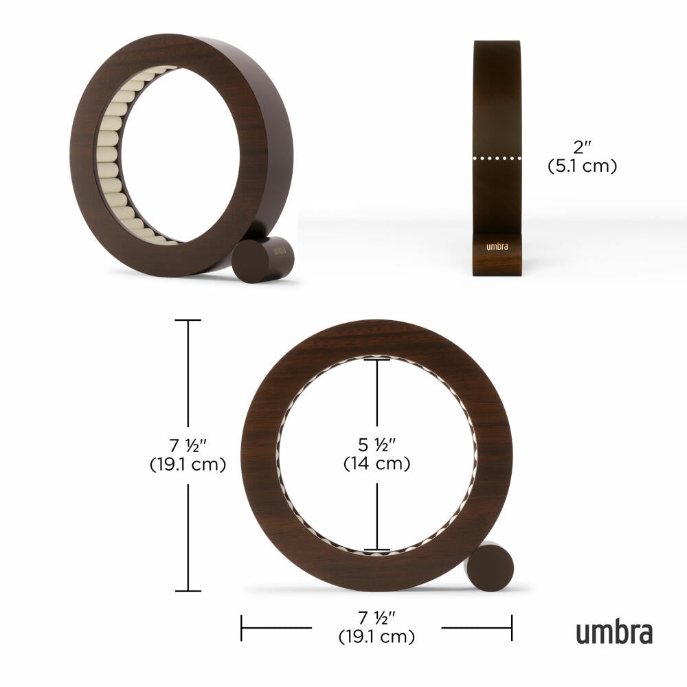 Umbra Jewelry Organizer Ferris, Ring Storage, Ash Wood, Walnut, 19 cm, 1021415-656
