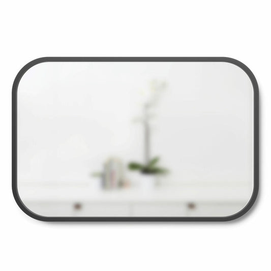 Umbra Wandspiegel Hub, Spiegel, Rechteckig, Glasspiegel, Schwarz, 61 x 91 cm, 1014801-040