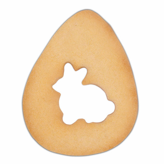 Städter cookie cutter egg with rabbit, cookie cutter, cookie mold, biscuit, cookies, stainless steel, 7 cm, 217201