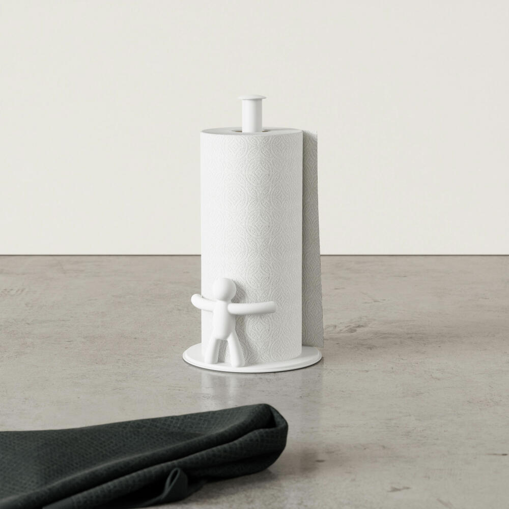 Umbra Kitchen Roll Holder Buddy, Paper Roll Holder, Iron, White, 1019271-660
