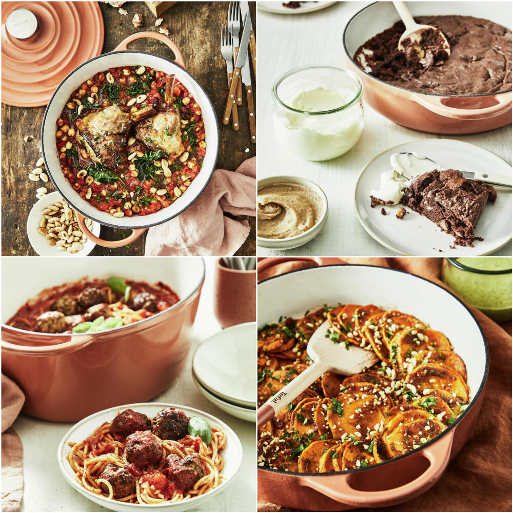 Tefal Lov Servierpfanne, Schmorpfanne, Sauteuse, Induktionsgeeignet, Gusseisen, Terracotta Orange, Ø 28 cm, E26072