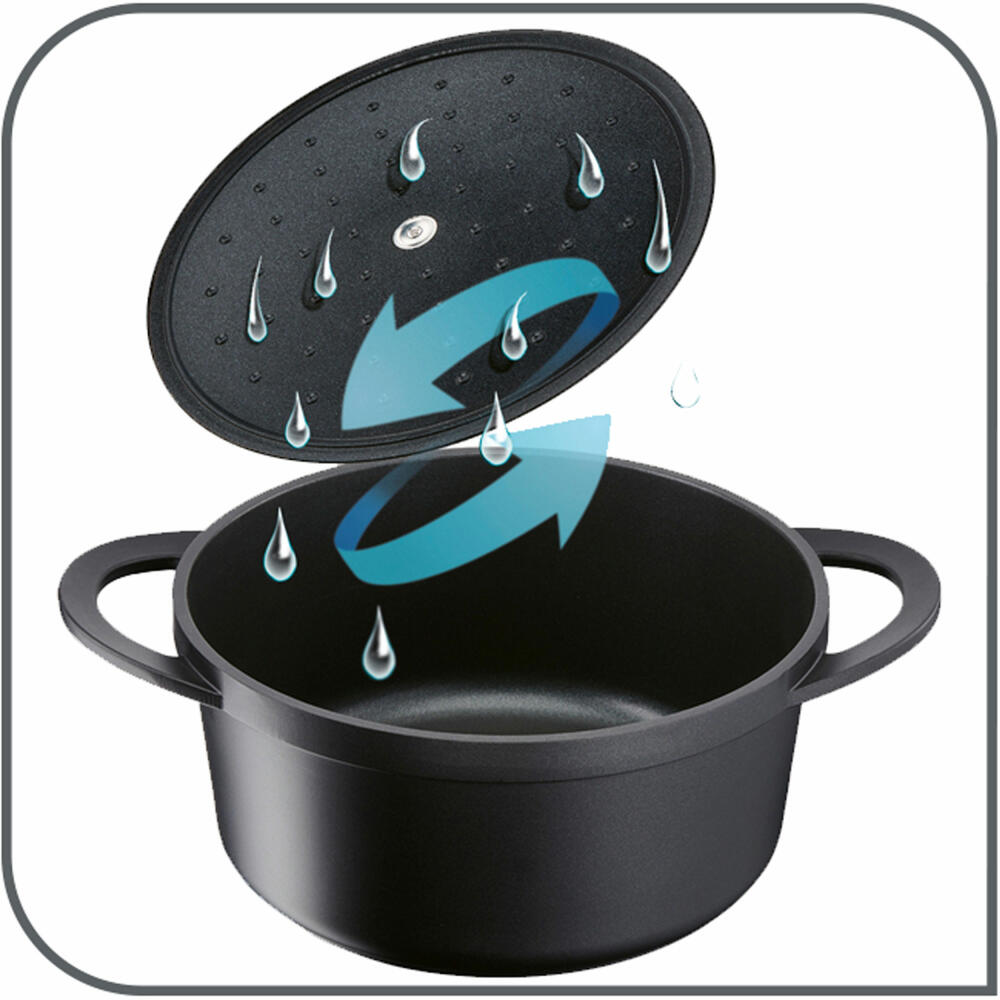 Tefal Trattoria casserole dish, cooking pot, pot, frying pan, suitable for induction, cast aluminum, Ø 28 cm, E21853