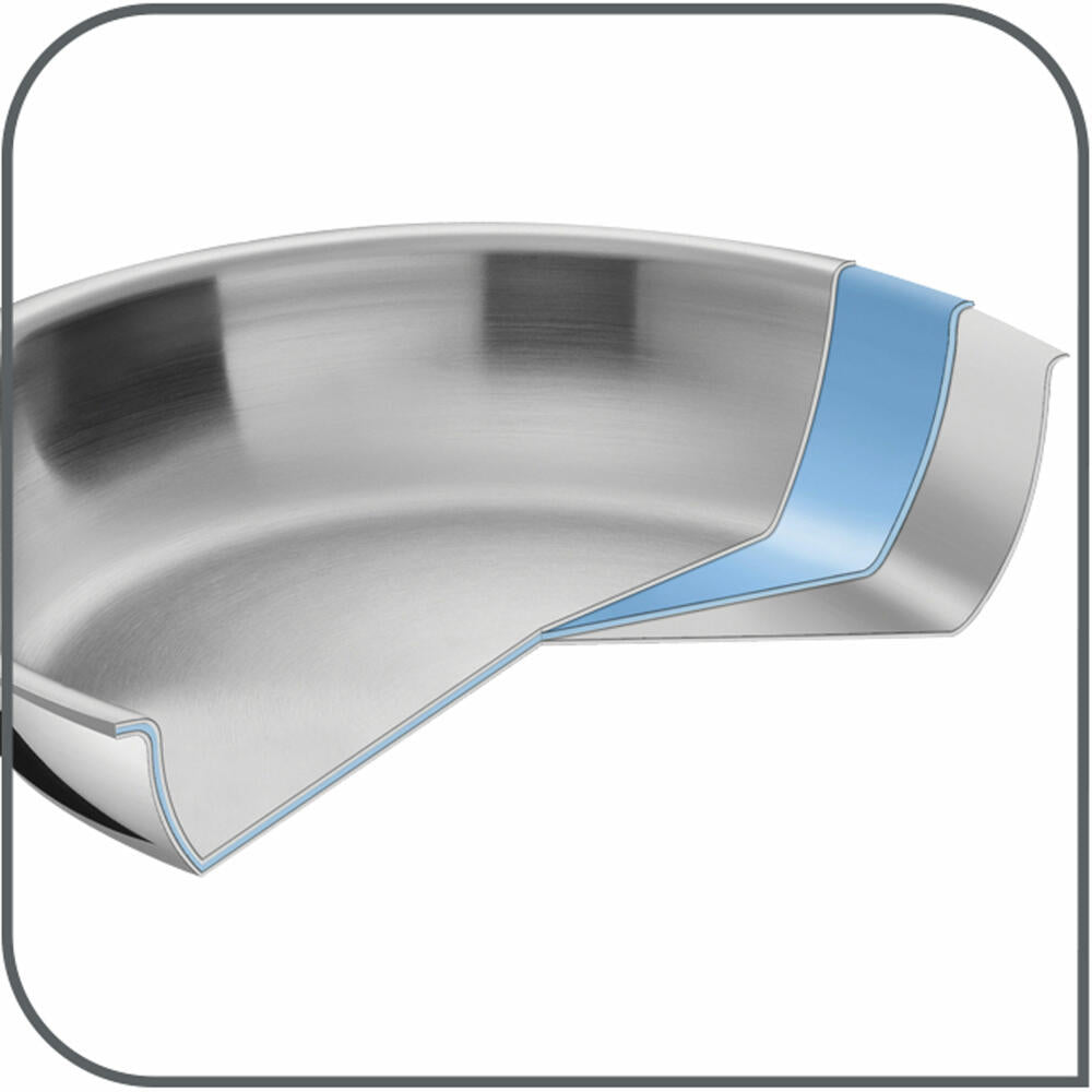 Tefal Eternal Mesh Wok Pan, with Lid, Wok Pan, Induction-Suitable, Stainless Steel, Ø 28 cm, E49716