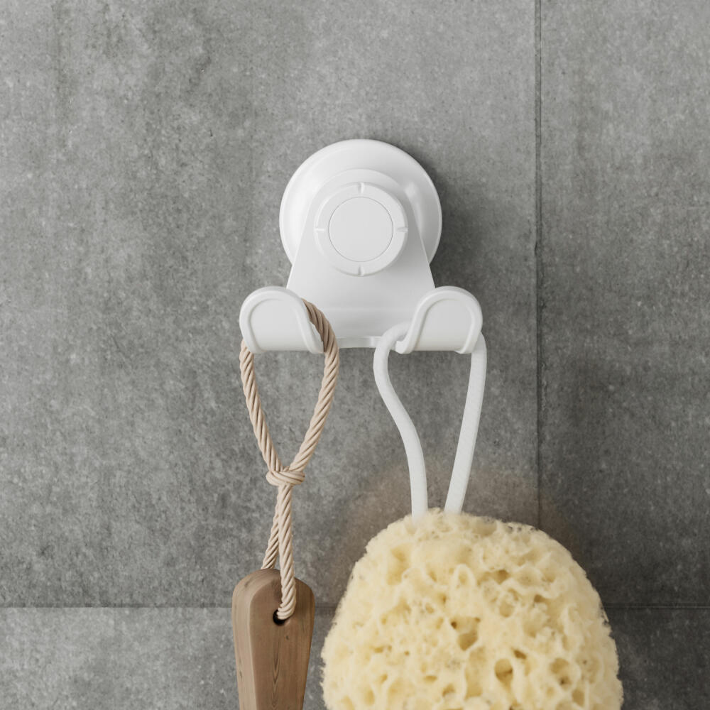 Umbra Double Shower Hook Flex, Towel Hook, Wall Holder, Recycled ABS, White, 6 x 8 cm, 1021302-660