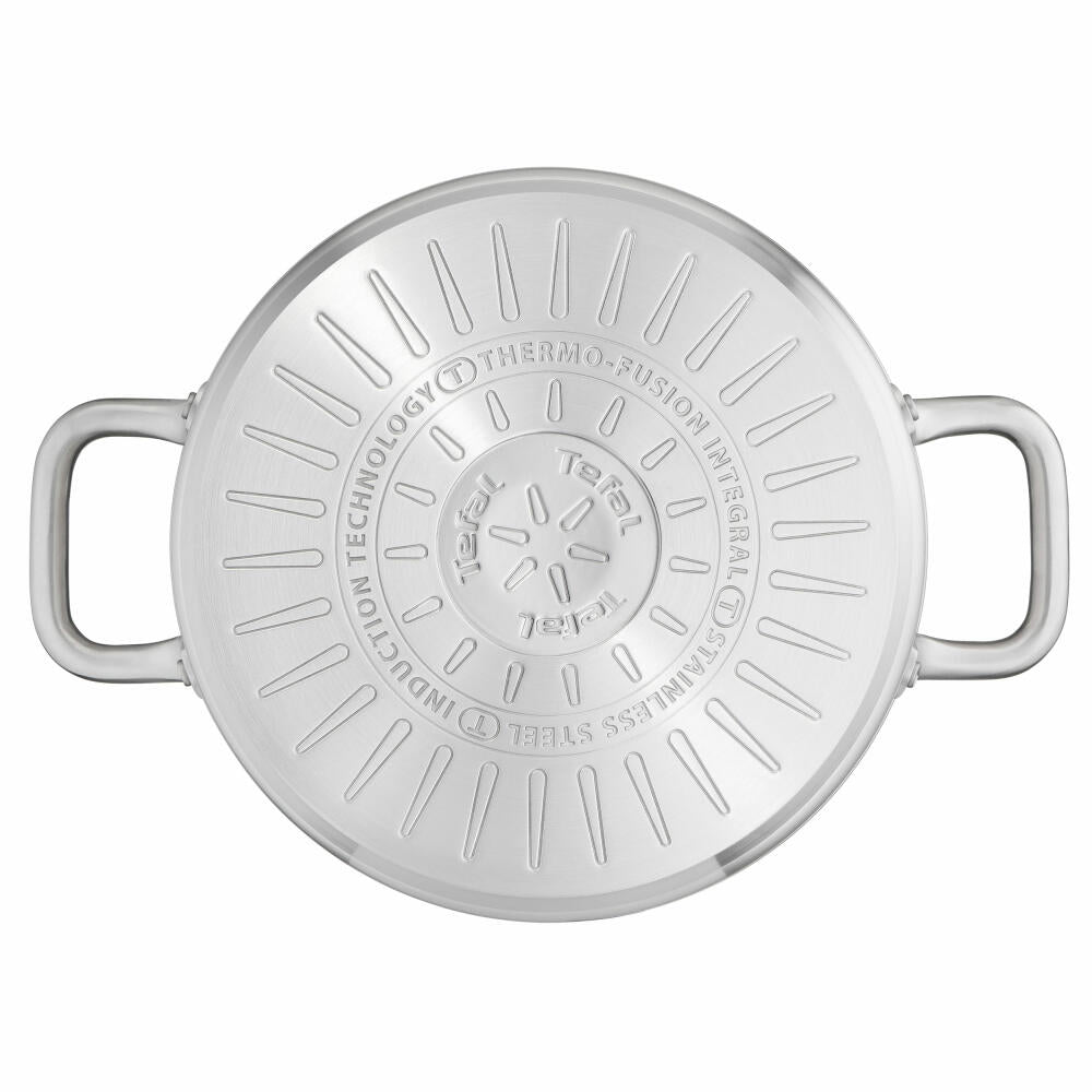 Tefal Virtuoso pot set, 7-piece, cooking pot, pot, saucepan, induction-suitable, stainless steel, E492S7