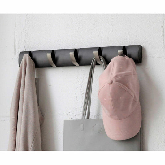 Umbra FLIP 5 wall hooks, coat hooks, wardrobe, wardrobe hooks, wall wardrobe, living, home accessory, poplar, driftwood/nickel, 318850-1143