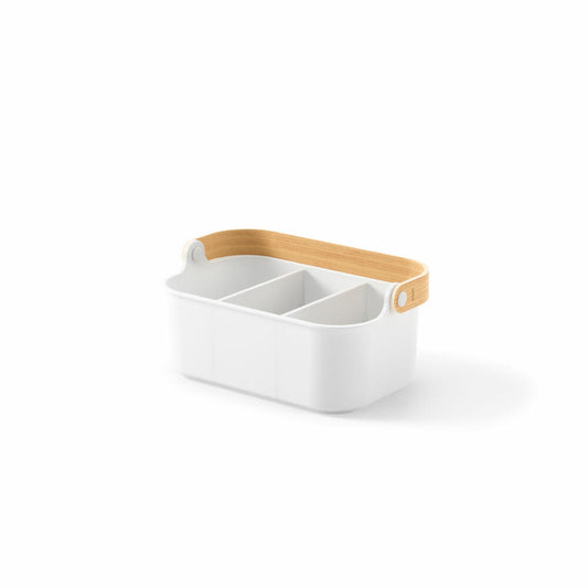 Umbra Organizer Bellwood, storage container with handle, recycled ABS, white, natural, 28 x 17 x 13 cm, 1019941-668