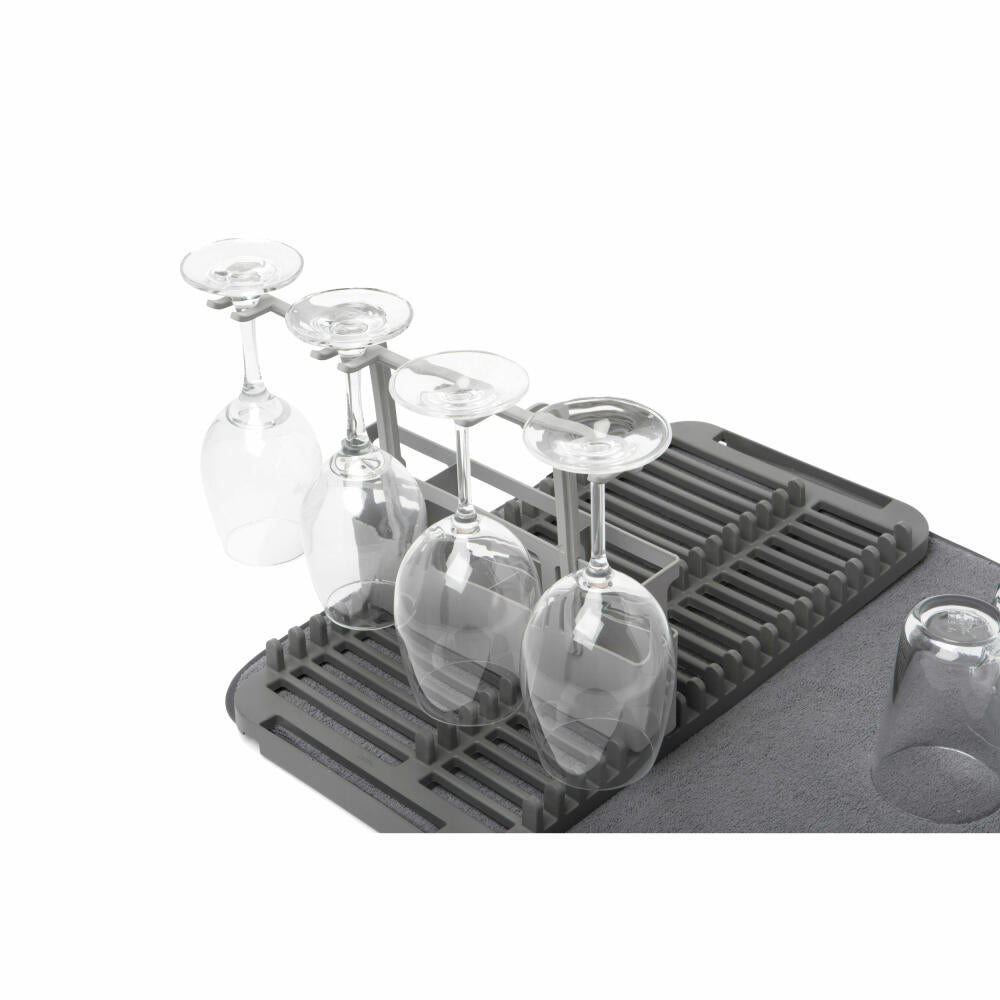Umbra UDRY Dish Drainer with Mat, Dish Drying Rack, Dish Drainer Mat, Kitchen, Dryer, Living, Home Accessory, Gray, 1011484-149