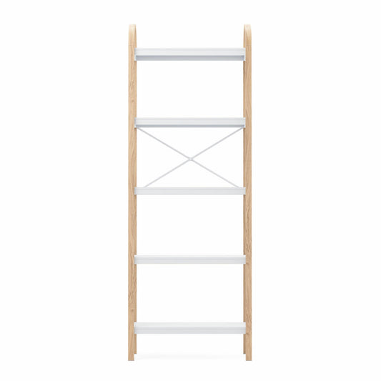 Umbra Bellwood Shelf, Freestanding with 5 Shelves, Standing Shelf, Ash Wood, White / Natural, 1016840-668