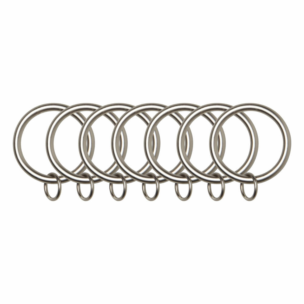 Umbra Link Gardinenring, 7er Set, Gardinen Ring, Vorhangring, Vorhanghaken, Plastik, Silber, 5 cm, 246060-410