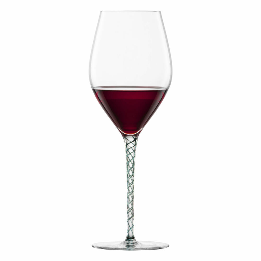 Zwiesel Glas Handmade Bordeaux Rotweinglas Spirit Tannengrün 2er Set, Wein Glas, 609 ml, 121625